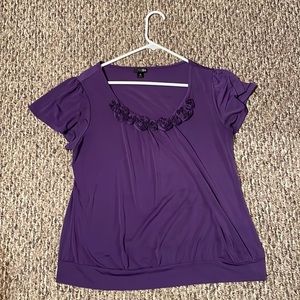 East 5th shirt. Purple with flowers on collar. Size XL